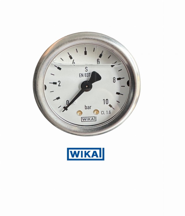Manometr glicerynowy 0–10 bar, tarcza 50 mm, przyłącze/wyjście tylne